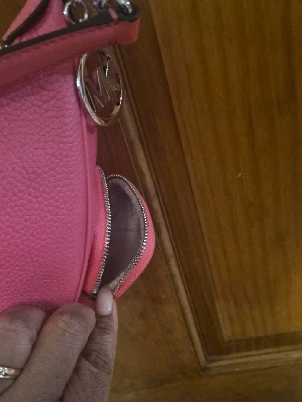 Michael Kors Hot Pink Pebbled Leather Hobo with Crossbody Strap